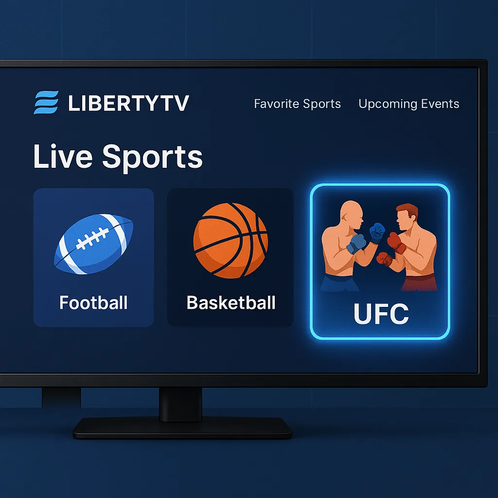 UFC IPTV service interface for streaming live fights