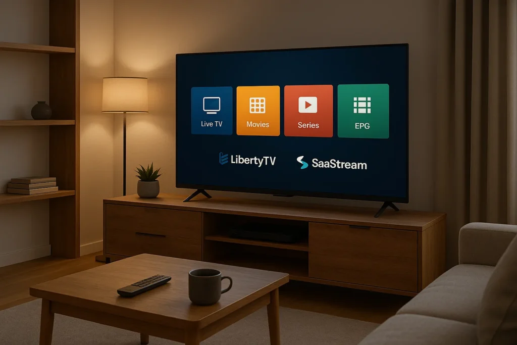 what is iptv smart tv setup with LibertyTV and SaaStream interface