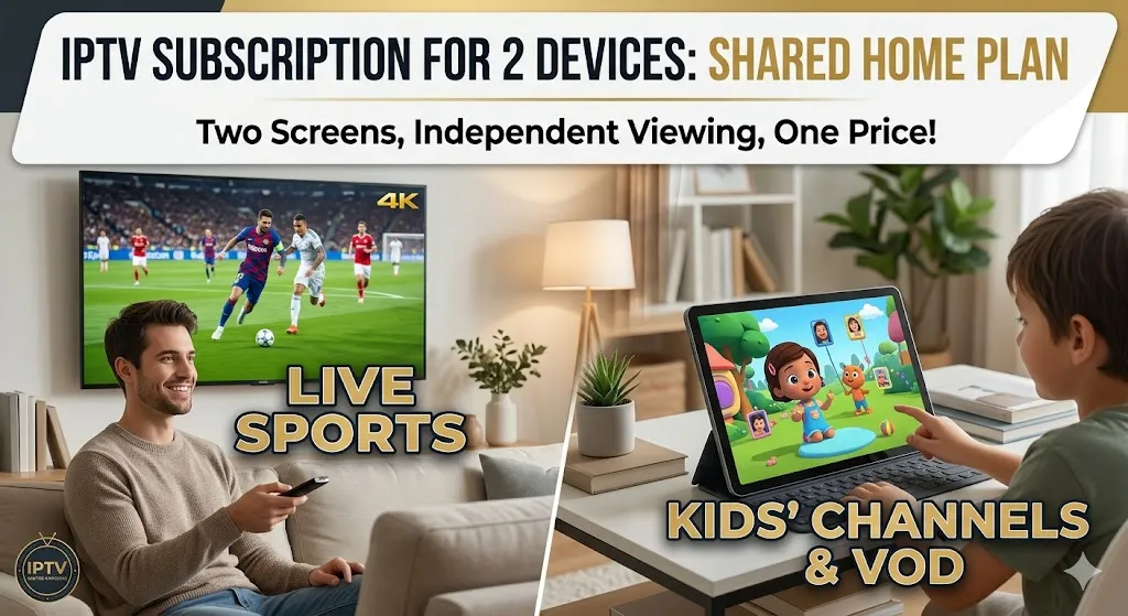 IPTV Subscription for 2 Devices: Shared Home Plan