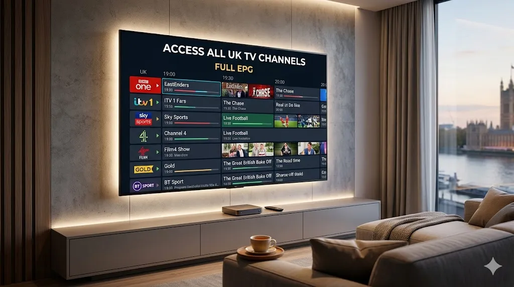 Access All UK TV Channels via IPTV - Full EPG