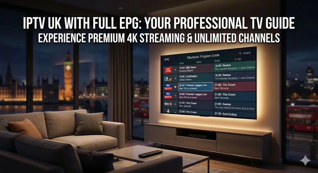 IPTV UK with Full EPG: Professional TV Guide